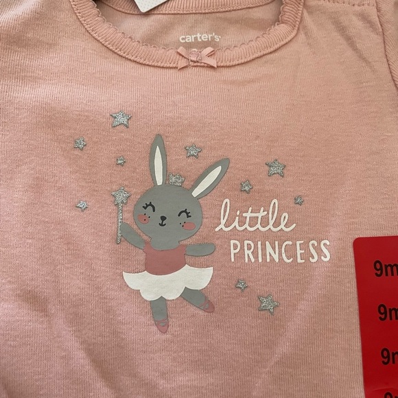 Carter’s Baby Girl 4pc Set – “Little Princess” Bunny Outfit Pink Gray SZ 9M –NWT - Picture 2 of 6
